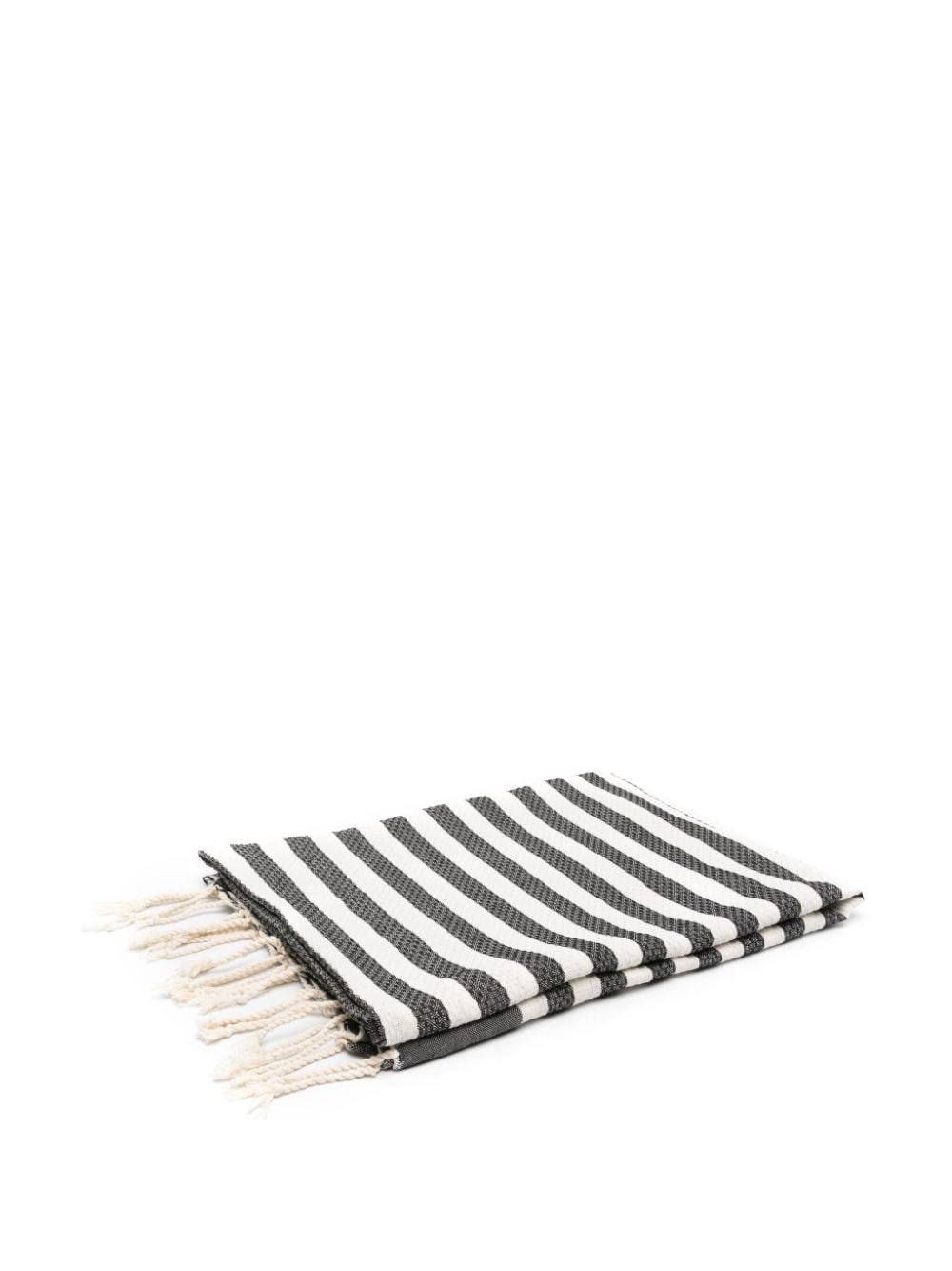 MC2 Saint Barth fringed striped beach towel - Black von MC2 Saint Barth