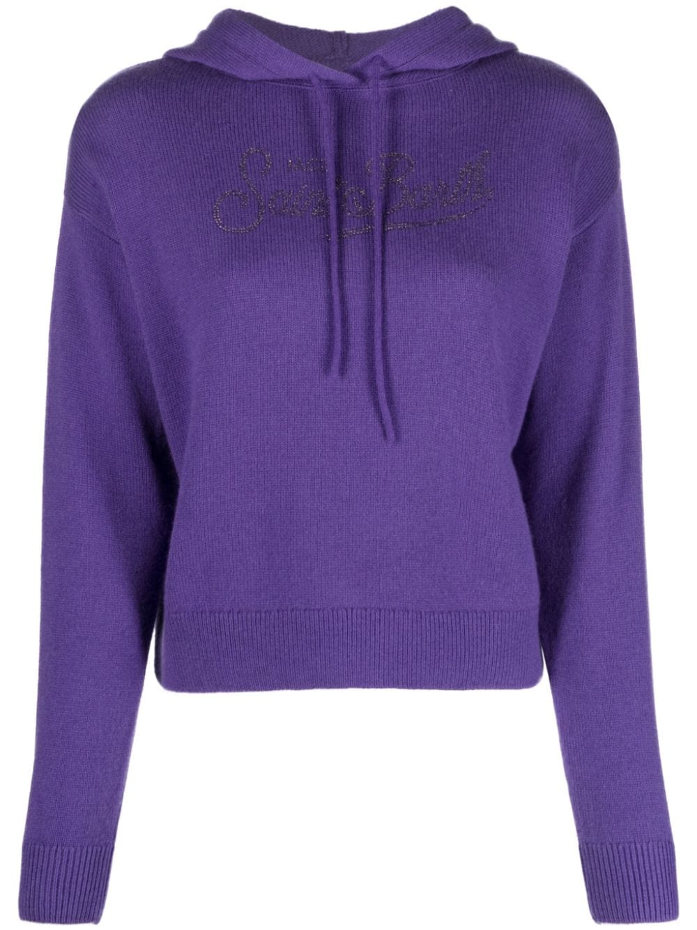 MC2 Saint Barth logo-appliqué fine-knit hoodie - Purple von MC2 Saint Barth