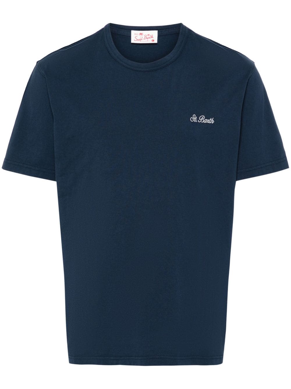MC2 Saint Barth logo-embroidered cotton t-shirt - Blue von MC2 Saint Barth
