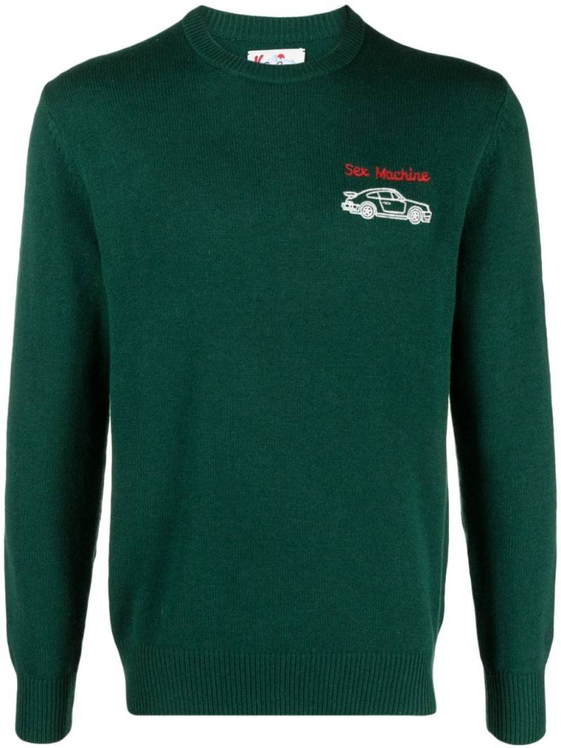 MC2 Saint Barth logo-embroidered long-sleeve jumper - Green von MC2 Saint Barth