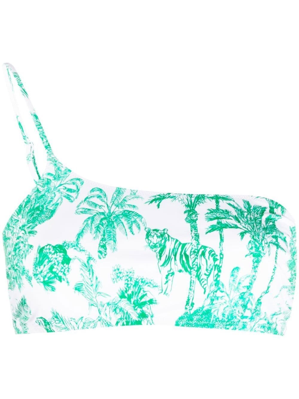 MC2 Saint Barth printed one-shoulder bikini top - White von MC2 Saint Barth