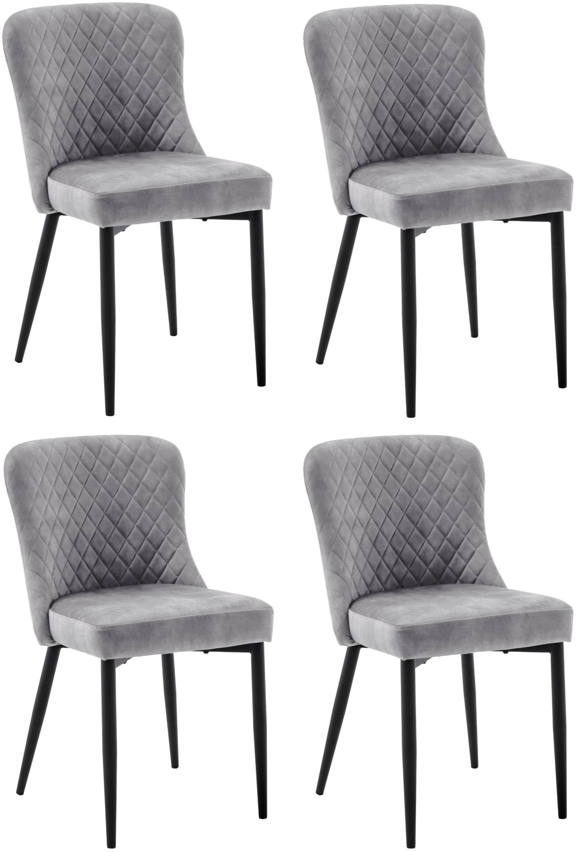 MCA furniture 4-Fussstuhl »ABOSHI Esszimmerstuhl (4er Set)«, (Set), 4 St., Veloursstoff, Taschenfederkern, Metall schwarz,Vintage-Veloursoptik,belastbar 120 kg von MCA furniture