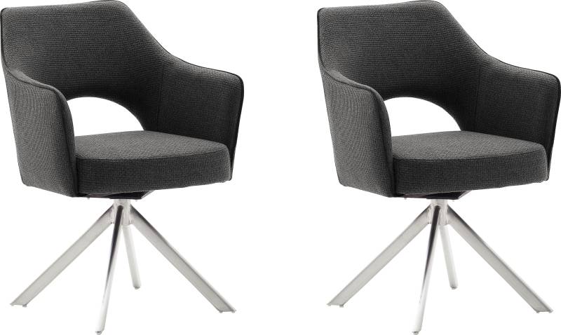 MCA furniture 4-Fussstuhl »Tonala«, (Set), 2 St., Velourstoff grob, (2er-Set), 180° drehbar, Belastbarkeit 120 kg, Sitzhöhe ca. 49 cm von MCA furniture