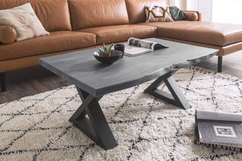 MCA furniture Couchtisch »Cartagena«, Couchtisch Massivholz mit Baumkante und natürlichen Rissen und Löchern von MCA furniture