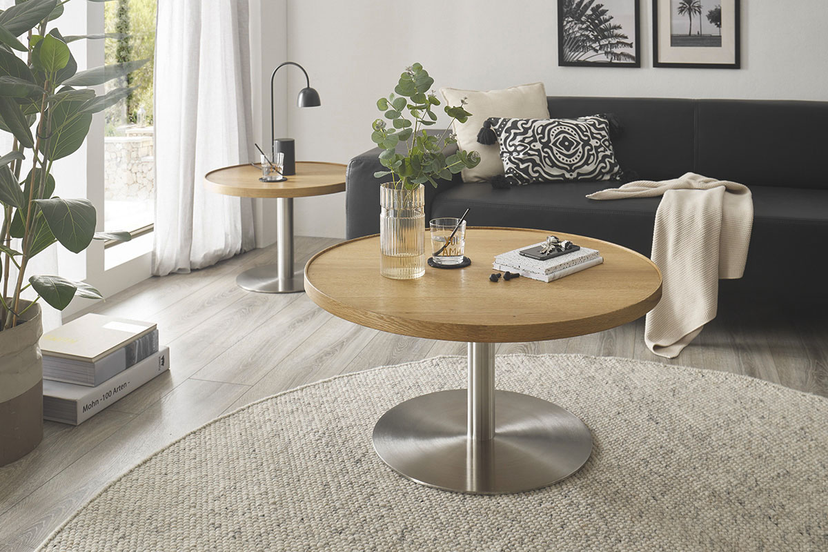 MCA furniture Couchtisch »MONTEVERDE«, Eiche furniert, Säule Ø 60 mm, Bodenplatte Ø 370 mm, belastbar 20 kg MCA furniture Couchtisch »MONTEVERDE«, Eiche furniert, Säule Ø 60 mm, Bodenplatte Ø 370 mm, belastbar 20 kg von MCA furniture