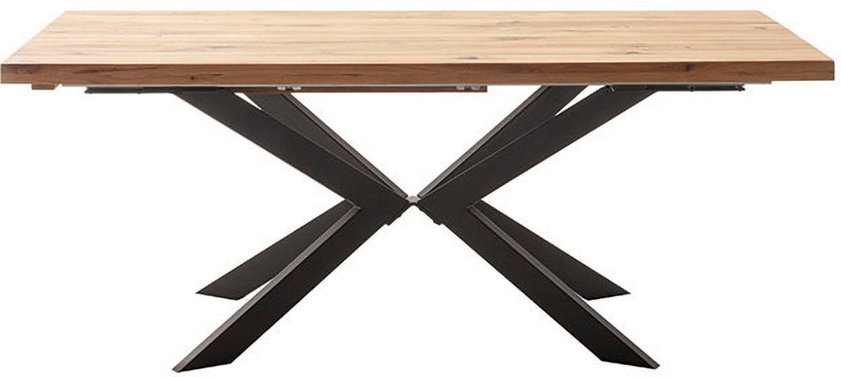 MCA furniture Esstisch »BARLETTA Auszugtisch 180-280 cm«, (Einzelstück), massiv,durchgehende Lamelle,aufgedoppelt,Metall,Tischplatte 5,0 cm von MCA furniture