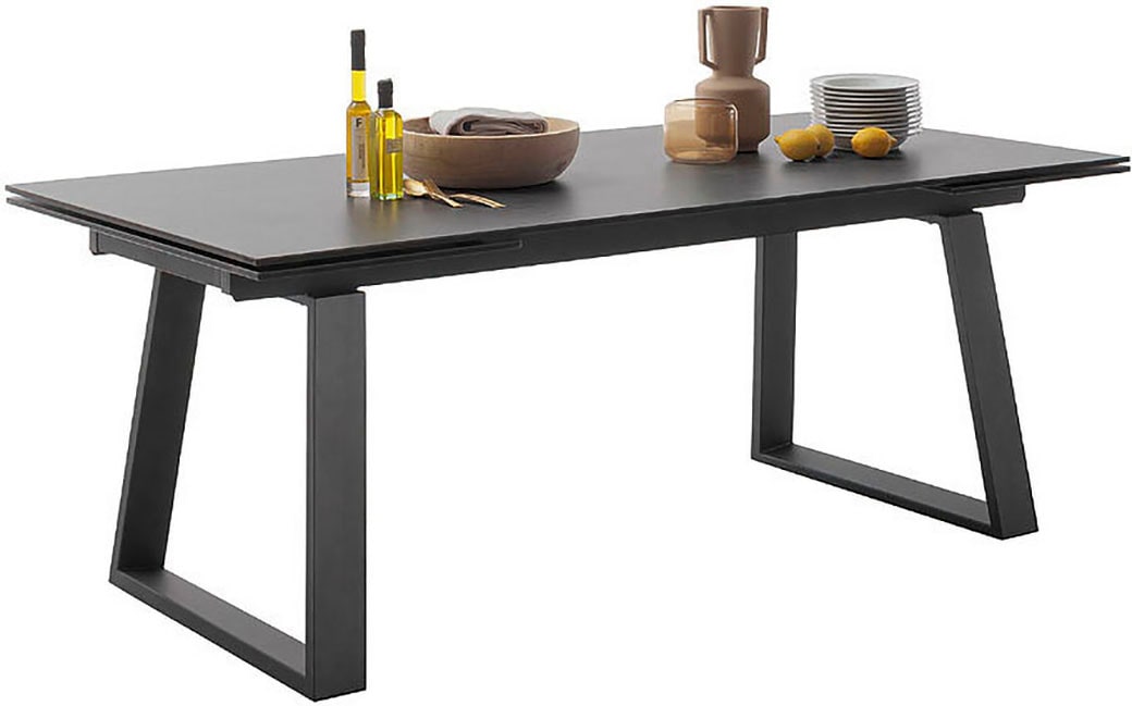 MCA furniture Esstisch »NARBONNE Kufentisch 200-300 cm«, (Einzelstück), Keramik,Metall,Stirnauszug,ausziehbar,Tischplatte 13 mm,10-12 Personen von MCA furniture