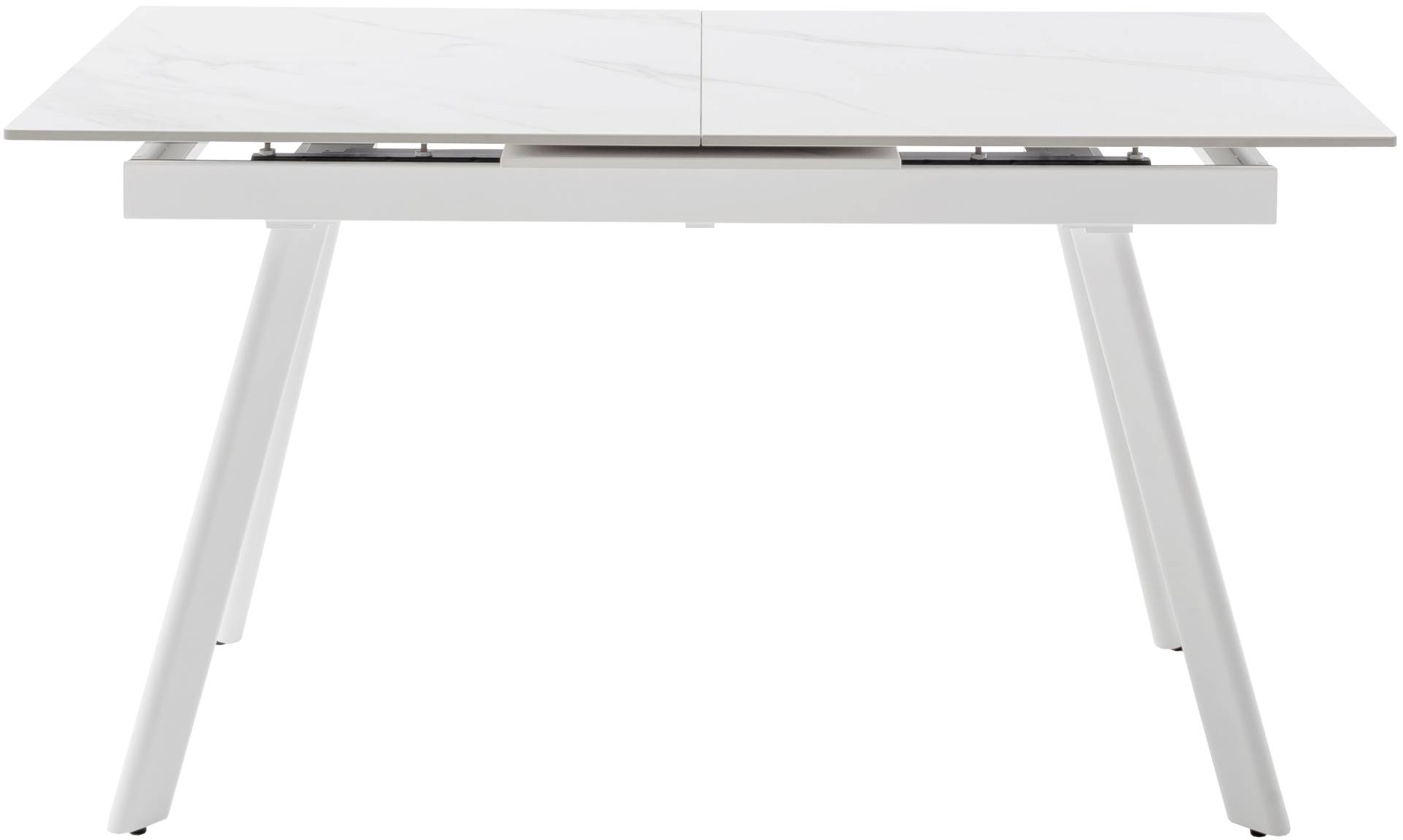 MCA furniture Esstisch »PARENZO Auzugtisch 140-180 cm weiss marmoriert - bis 8 Personen«, (1 St.), Keramik, Metall weiss, Synchronauszug, ausziehbar, 6-8 Personen von MCA furniture