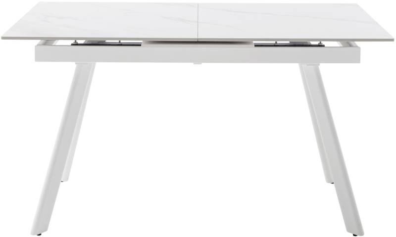 MCA furniture Esstisch »PARENZO Auzugtisch 140-180 cm weiss marmoriert - bis 8 Personen«, (1 St.), Keramik, Metall weiss, Synchronauszug, ausziehbar, 6-8 Personen von MCA furniture