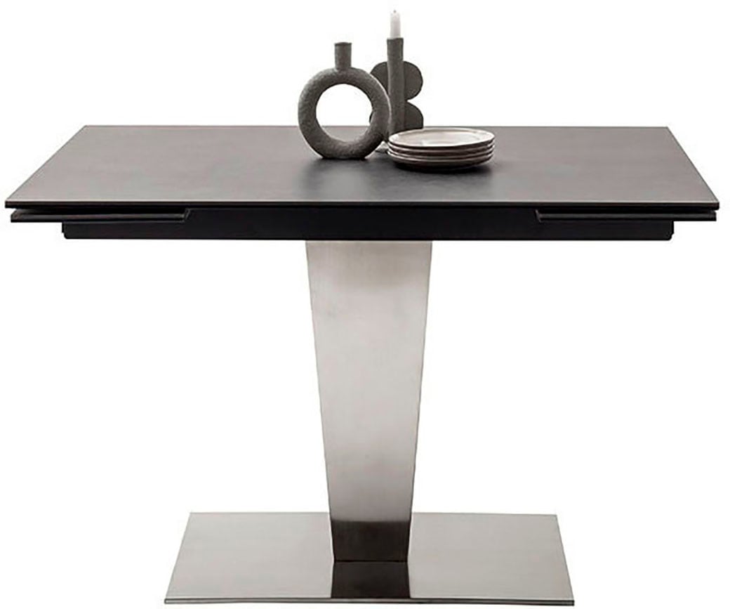 MCA furniture Esstisch »PESARO Auszugstisch mit Säule 120-180 cm«, (Einzelstück), Keramik,Edelstahl,Stirnauszug,ausziehbar,Tischplatte 14 mm von MCA furniture