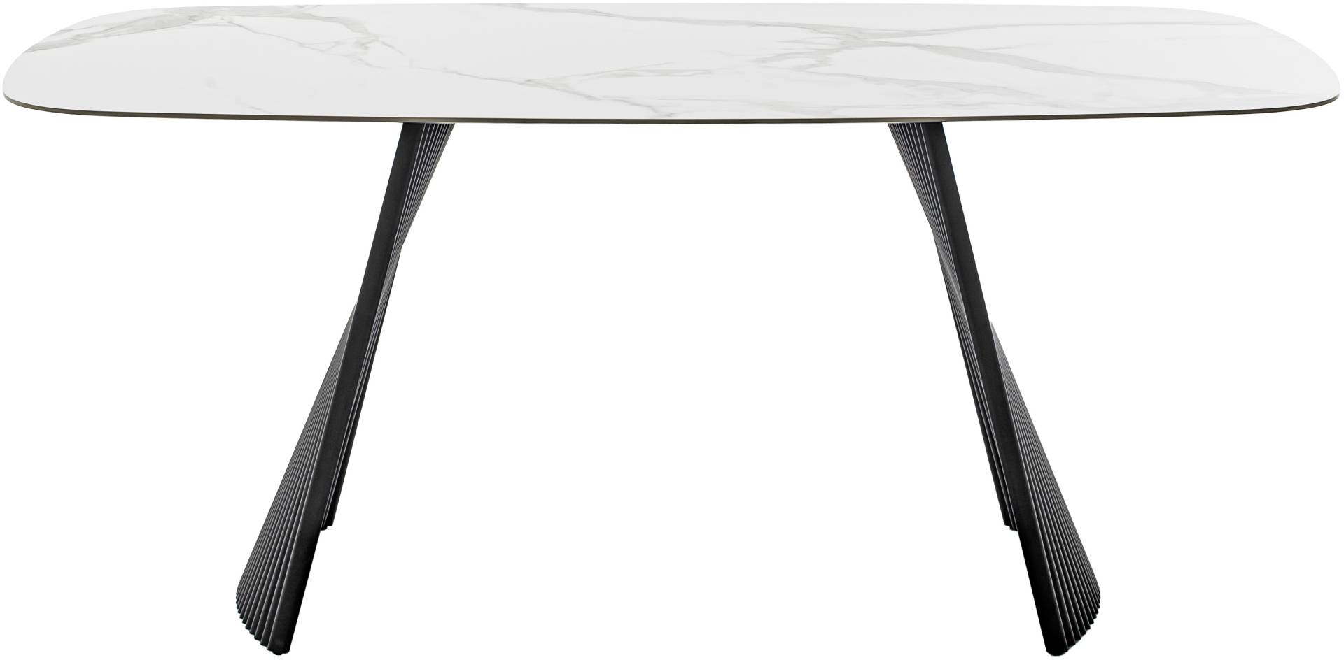 MCA furniture Esstisch »TOBELO Wangentisch 180x90cm«, (1 St.), Keramik, Metall, weiss marmoriert, dining table, 4-6 Personen von MCA furniture