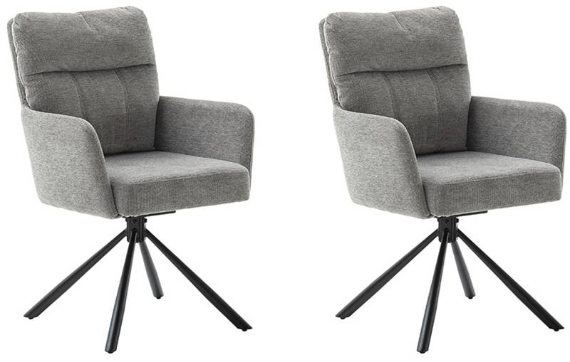 MCA furniture Esszimmerstuhl, Chenilleoptik, (2er-Set), drehbar 180°, Taschenfederkern, Sitzhöhe ca. 50 cm von MCA furniture