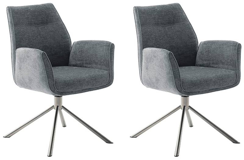 MCA furniture Esszimmerstuhl, Chenilleoptik, (2er-Set), drehbar 360°, Belastbarkeit 120 kg, Sitzhöhe ca. 50 cm von MCA furniture