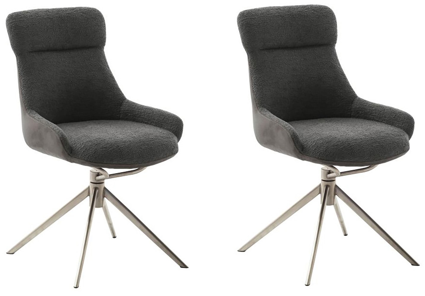 MCA furniture Esszimmerstuhl, Feingewebe, (2er-Set), drehbar 360°, Dreh- & Schwingfunktion, Sitzhöhe ca. 50 cm von MCA furniture