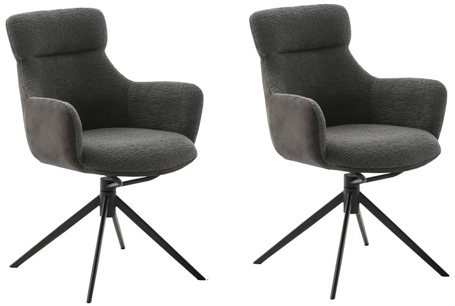 MCA furniture Esszimmerstuhl, Feingewebe, (2er-Set), drehbar 360°, Dreh- & Schwingfunktion, Sitzhöhe ca. 50 cm von MCA furniture