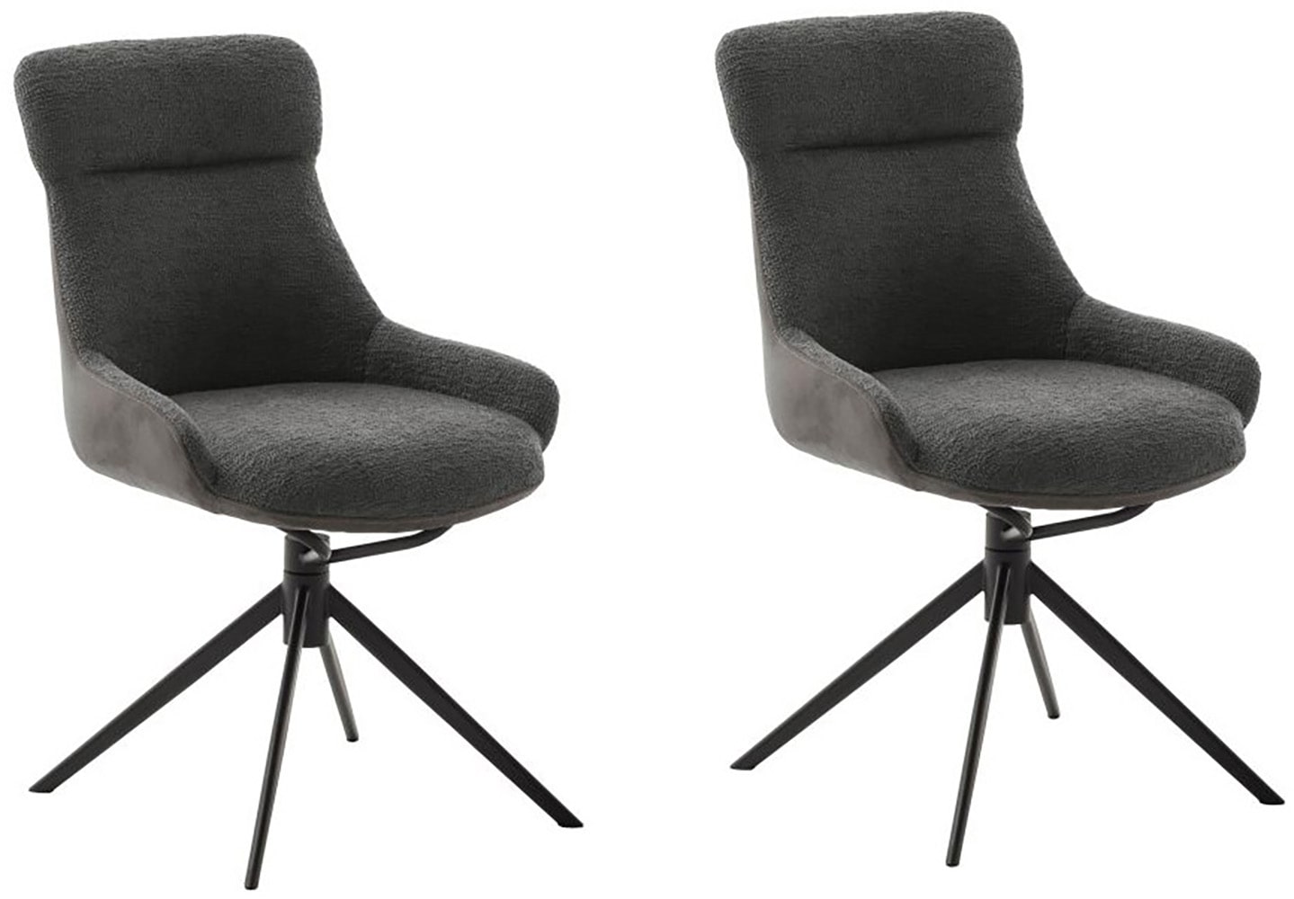 MCA furniture Esszimmerstuhl, Feingewebe, (2er-Set), drehbar 360°, Dreh- & Schwingfunktion, Sitzhöhe ca. 50 cm von MCA furniture