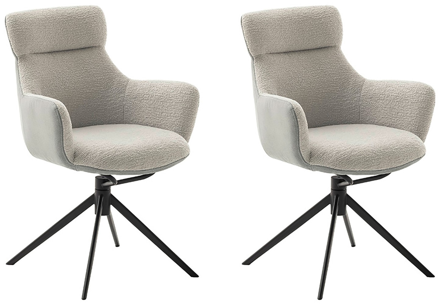 MCA furniture Esszimmerstuhl, Feingewebe, (2er-Set), drehbar 360°, Dreh- & Schwingfunktion, Sitzhöhe ca. 50 cm von MCA furniture