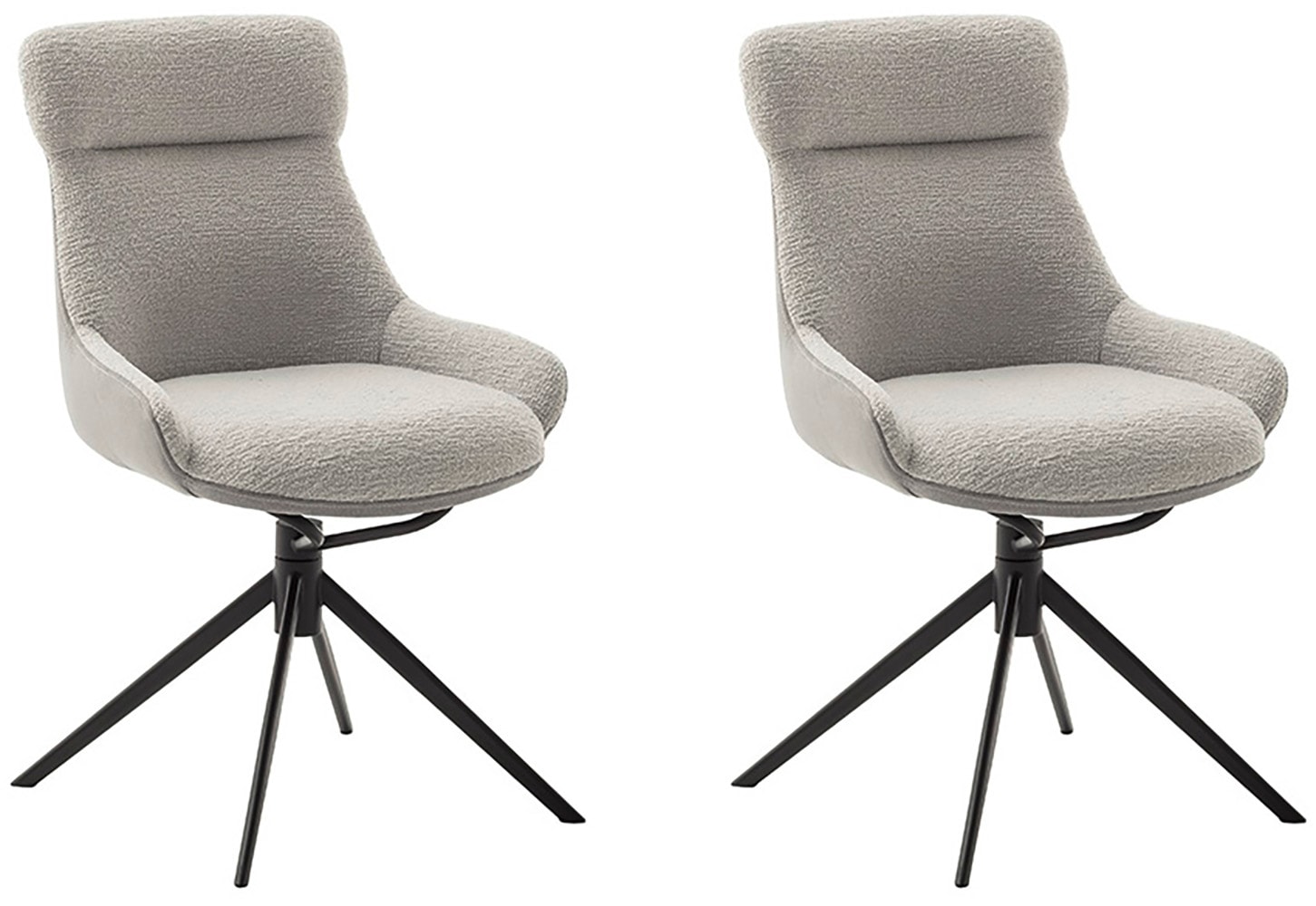 MCA furniture Esszimmerstuhl, Feingewebe, (2er-Set), drehbar 360°, Dreh- & Schwingfunktion, Sitzhöhe ca. 50 cm von MCA furniture