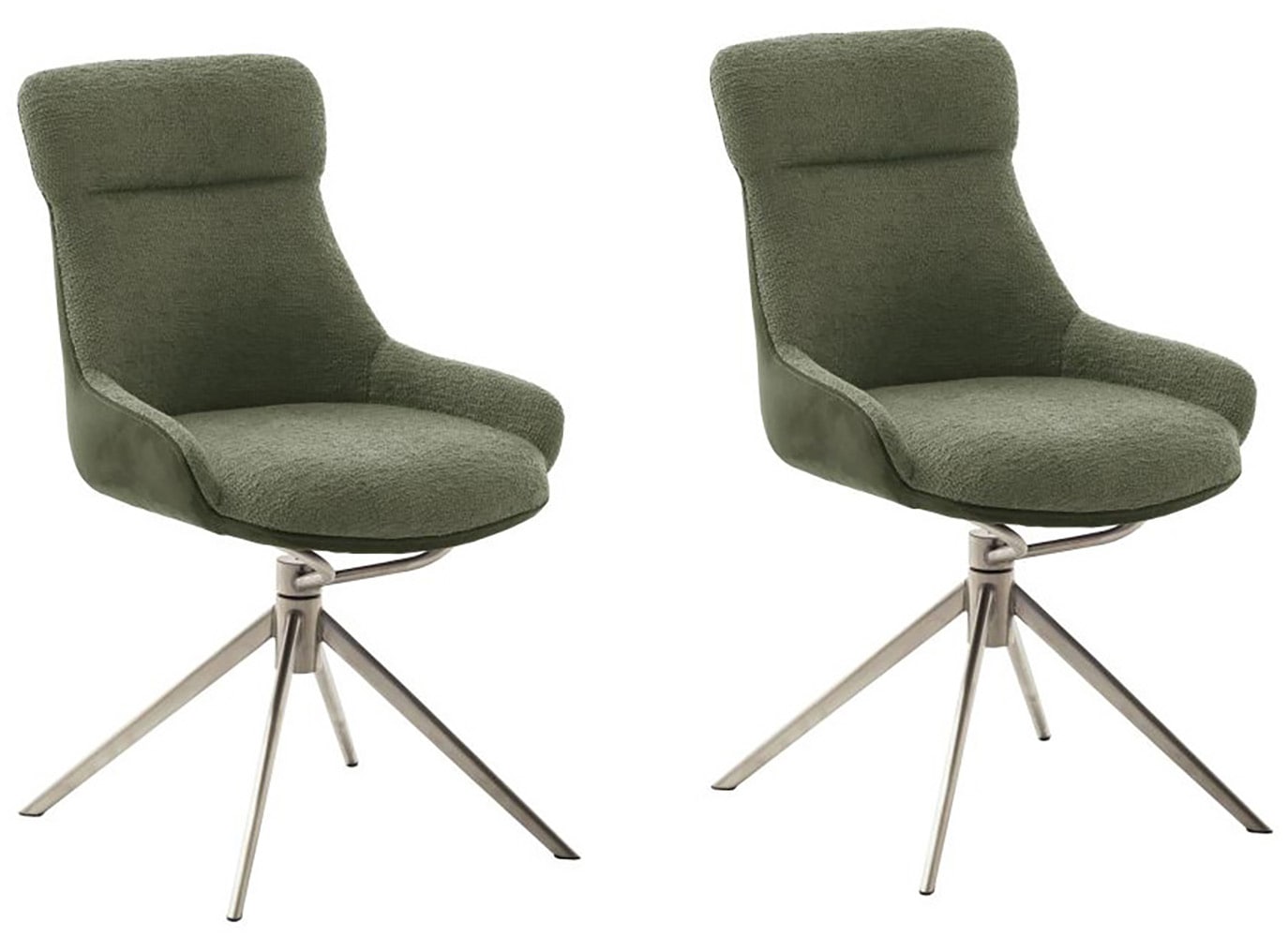 MCA furniture Esszimmerstuhl, Feingewebe, (2er-Set), drehbar 360°, Dreh- & Schwingfunktion, Sitzhöhe ca. 50 cm von MCA furniture