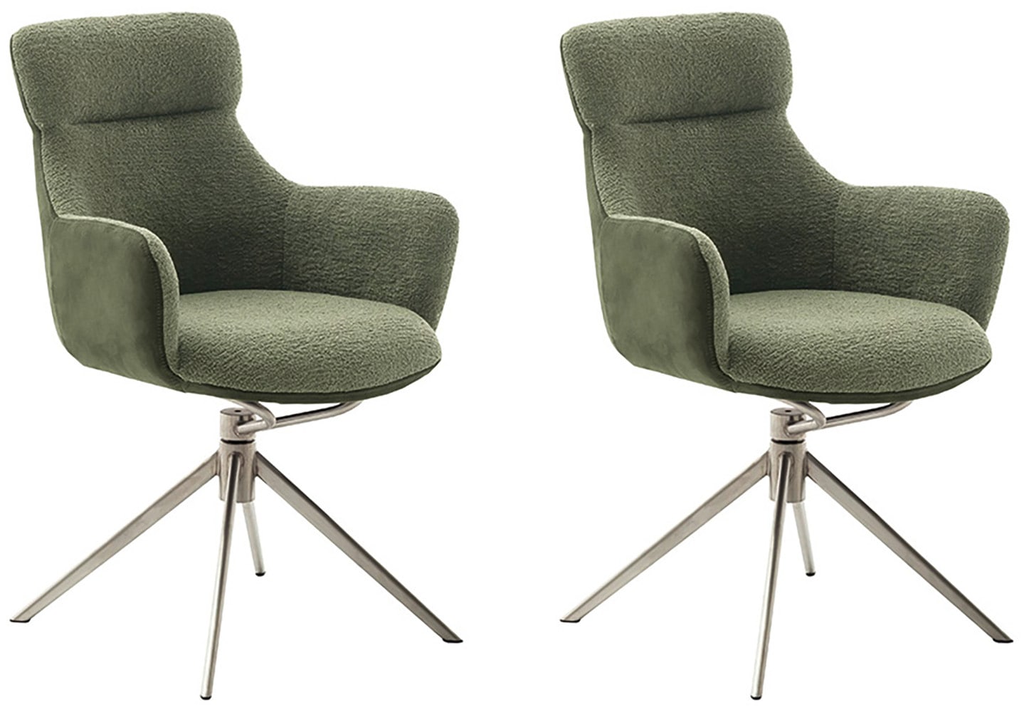 MCA furniture Esszimmerstuhl, Feingewebe, (2er-Set), drehbar 360°, Dreh- & Schwingfunktion, Sitzhöhe ca. 50 cm von MCA furniture
