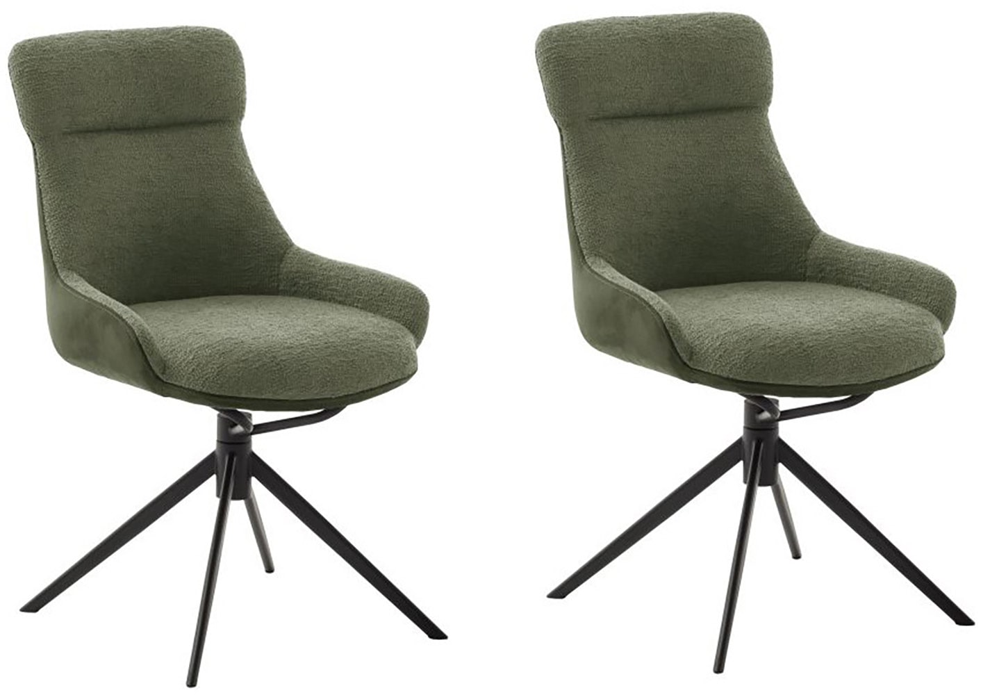 MCA furniture Esszimmerstuhl, Feingewebe, (2er-Set), drehbar 360°, Dreh- & Schwingfunktion, Sitzhöhe ca. 50 cm von MCA furniture