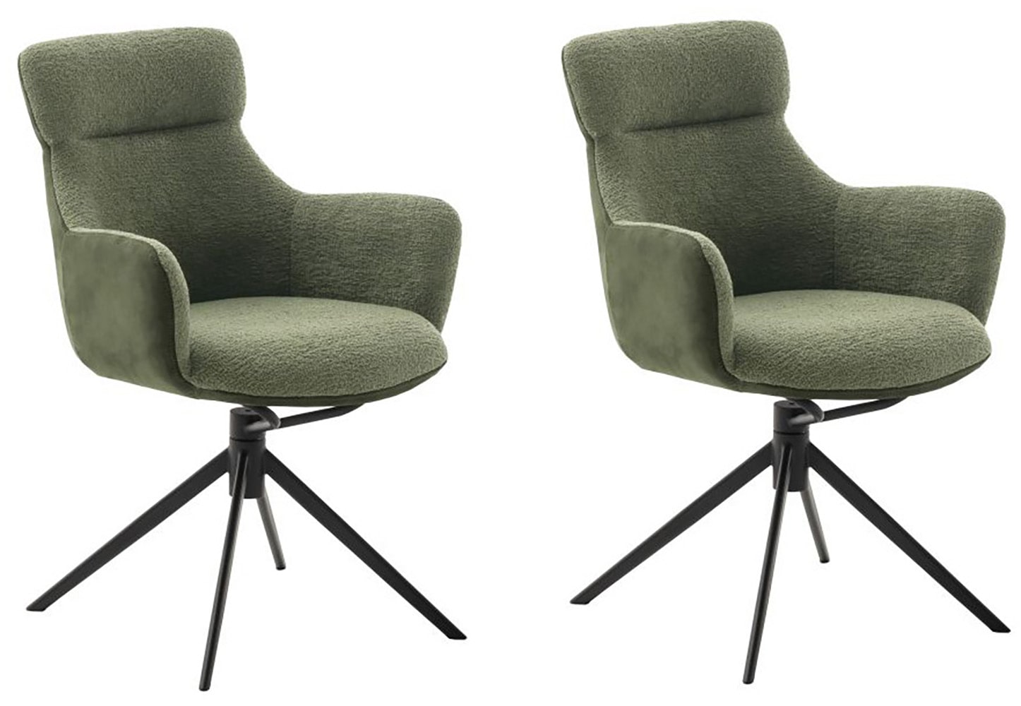 MCA furniture Esszimmerstuhl, Feingewebe, (2er-Set), drehbar 360°, Dreh- & Schwingfunktion, Sitzhöhe ca. 50 cm von MCA furniture