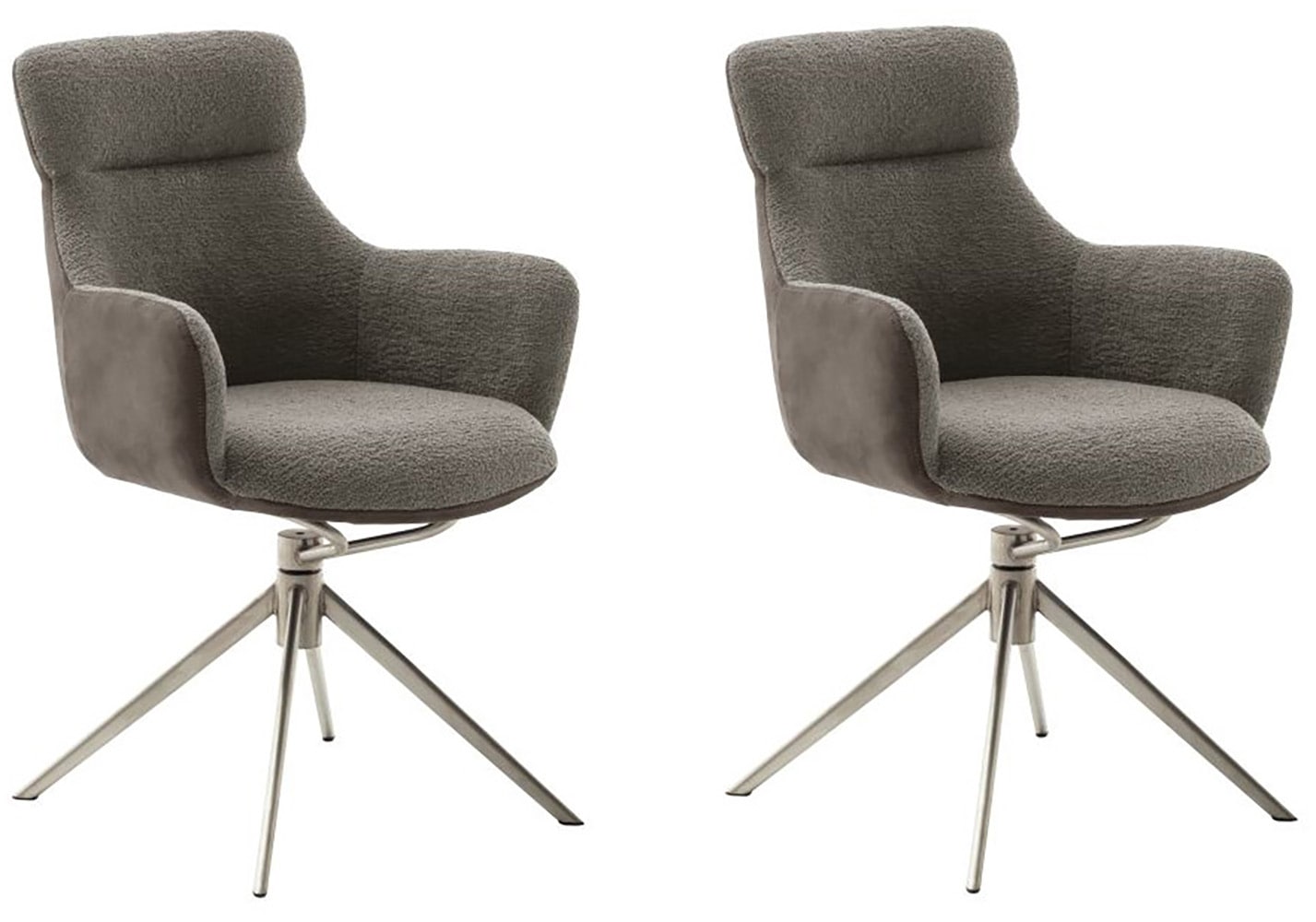 MCA furniture Esszimmerstuhl, Feingewebe, (2er-Set), drehbar 360°, Dreh- & Schwingfunktion, Sitzhöhe ca. 50 cm von MCA furniture
