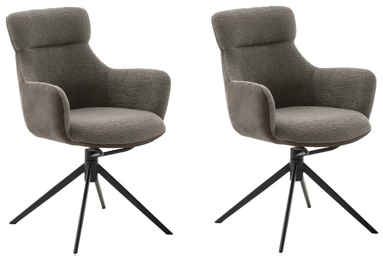 MCA furniture Esszimmerstuhl, Feingewebe, (2er-Set), drehbar 360°, Dreh- & Schwingfunktion, Sitzhöhe ca. 50 cm von MCA furniture