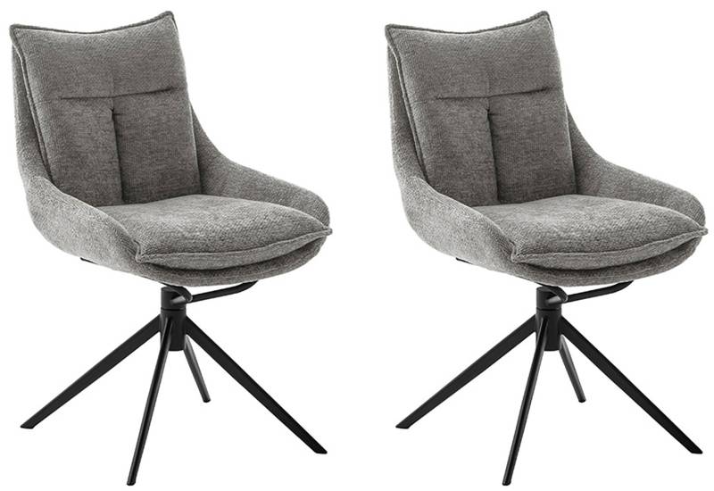 MCA furniture Esszimmerstuhl, Strukturstoff, (2er-Set), drehbar 360°, Dreh- & Schwingfunktion, Belastbarkeit 120 kg von MCA furniture