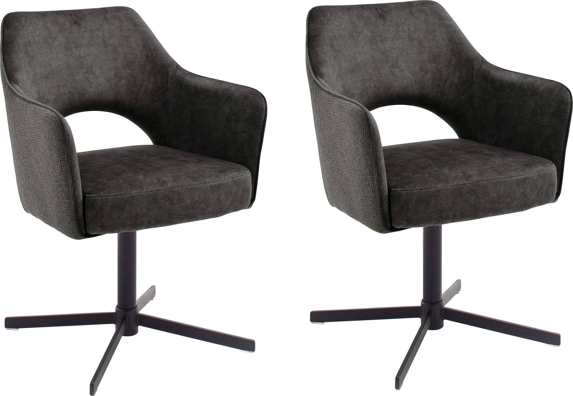 MCA furniture Esszimmerstuhl »Valetta«, (Set), 2 St., 2 er Set, 360° drehbar, Taschenfederkern, belastbar 120 kg von MCA furniture