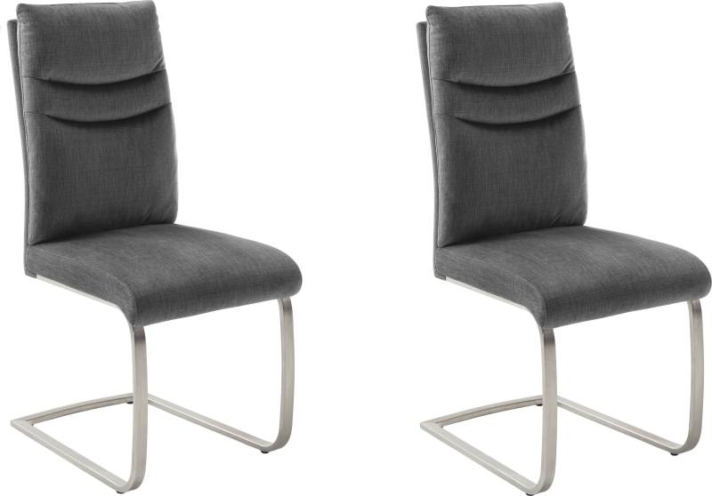 MCA furniture Freischwinger »Gibara Schwingstuhl 2er Set«, (Set), 2 St., Veloursstoff, Esszimmerstuhl,Nosag Federung im Sitz,Flachrohr,Belastbarkeit 140 kg von MCA furniture