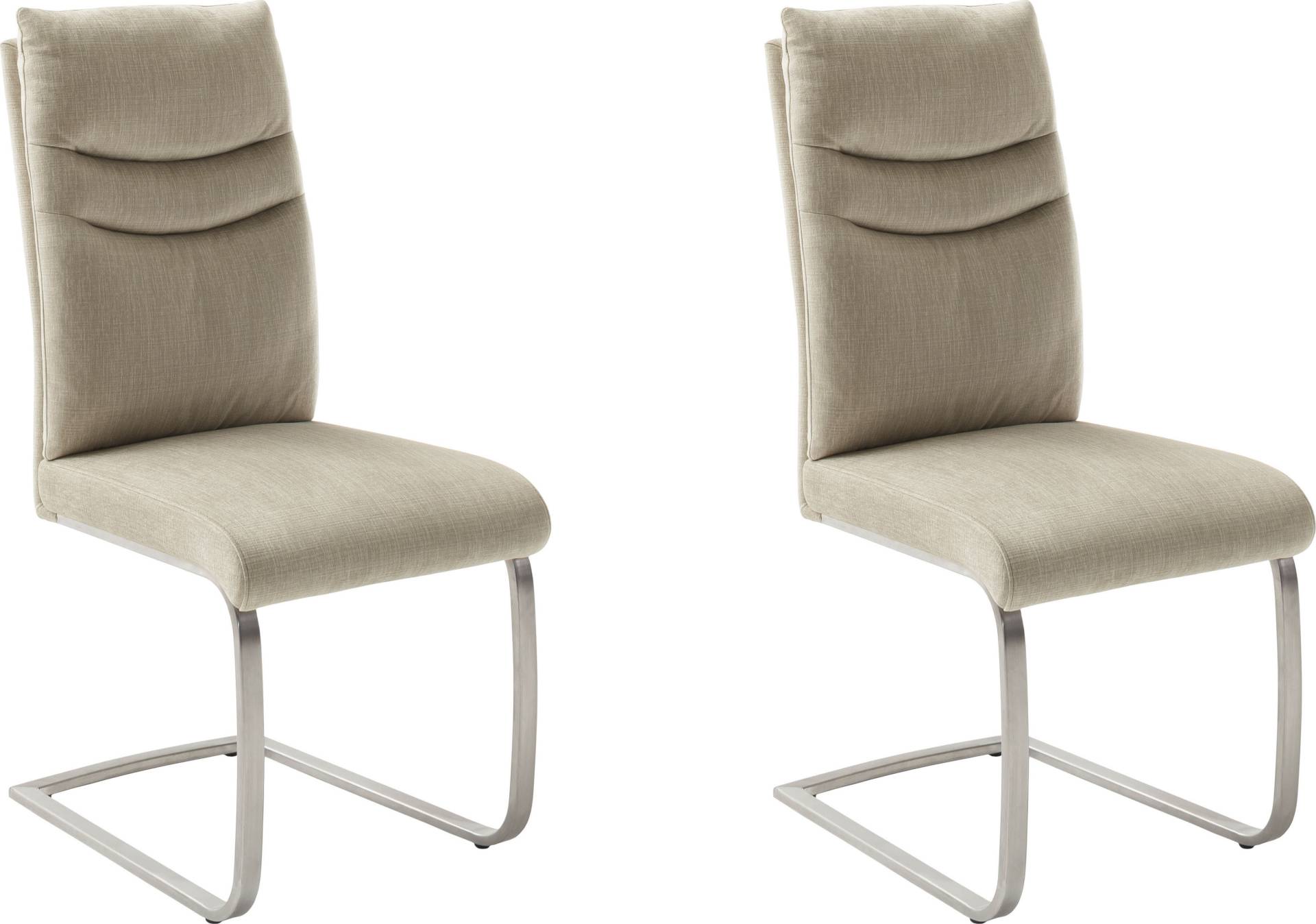 MCA furniture Freischwinger »Gibara Schwingstuhl 2er Set«, (Set), 2 St., Veloursstoff, Esszimmerstuhl,Nosag Federung im Sitz,Flachrohr,Belastbarkeit 140 kg von MCA furniture