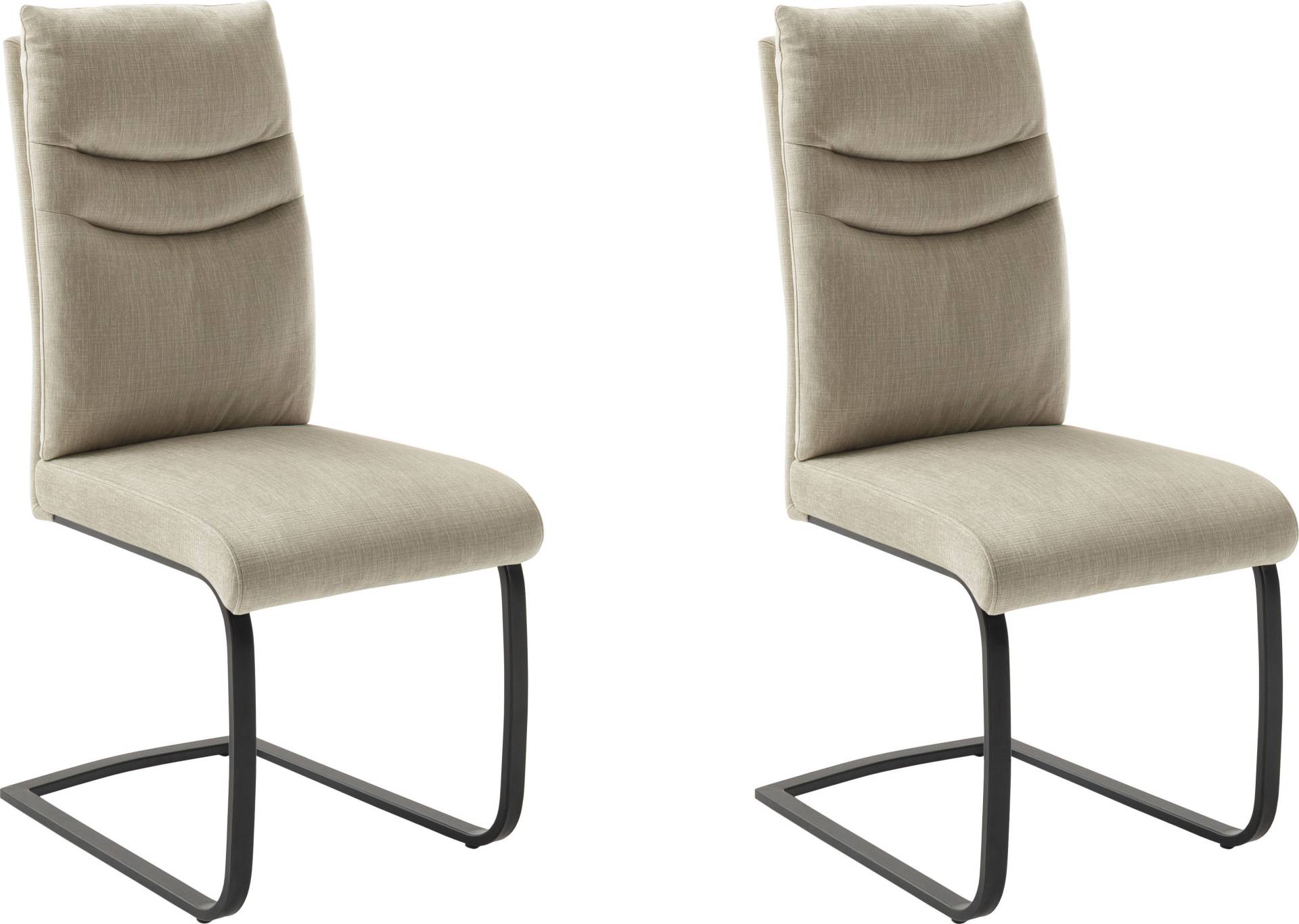 MCA furniture Freischwinger »Gibara Schwingstuhl 2er Set«, (Set), 2 St., Veloursstoff, Esszimmerstuhl,Nosag Federung im Sitz,Flachrohr,Belastbarkeit 140 kg von MCA furniture