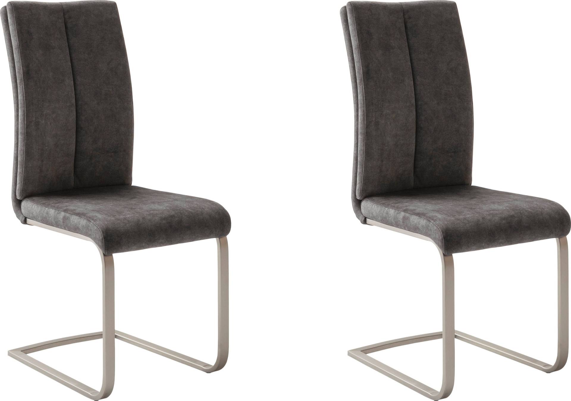MCA furniture Freischwinger »Hudson Schwingstuhl 4er Set«, (Set), 4 St., Veloursstoff, Flachrohr,Vintage-Veloursoptik,mit Griff,belastbar 140 kg von MCA furniture