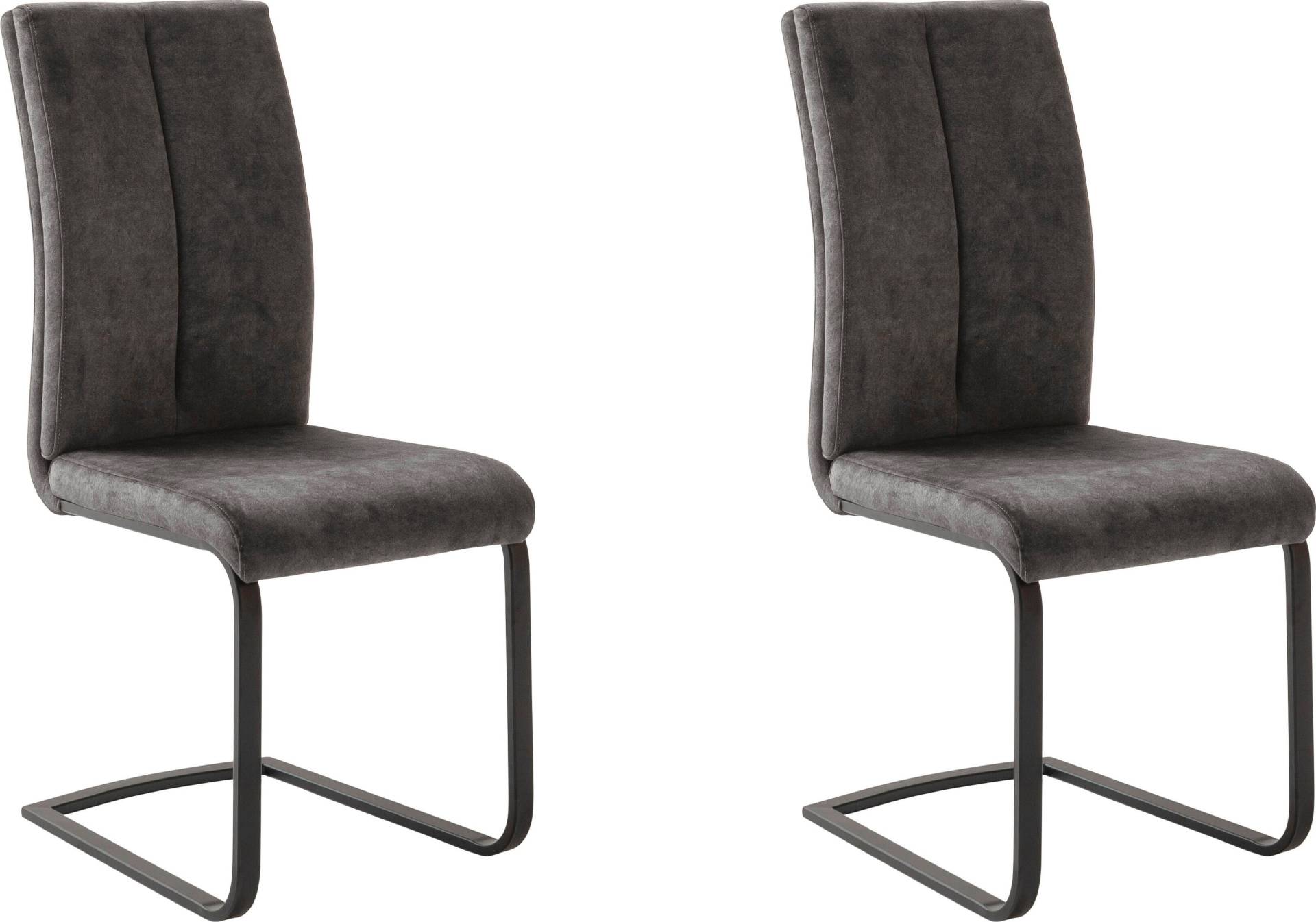 MCA furniture Freischwinger »Hudson Schwingstuhl 4er Set«, (Set), 4 St., Veloursstoff, Flachrohr,Vintage-Veloursoptik,mit Griff,belastbar 140 kg von MCA furniture