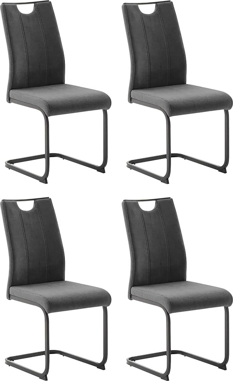 MCA furniture Freischwinger »MCA TERESINA Schwingstuhl mit Griffloch«, Feingewebe, (4er-Set), Schwingstühle mit Griffloch, Komfortsitzhöhe von ca. 48 cm von MCA furniture
