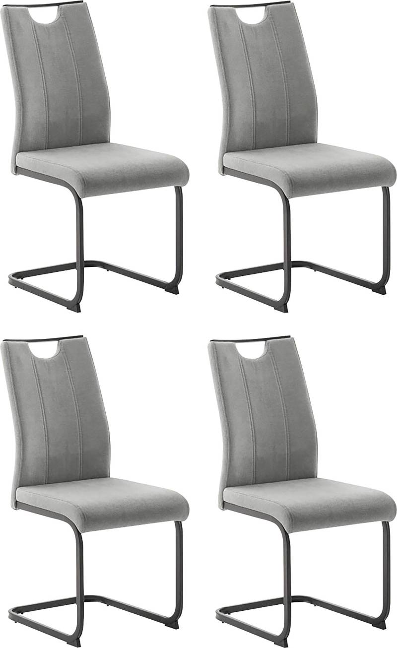 MCA furniture Freischwinger »MCA TERESINA Schwingstuhl mit Griffloch«, Feingewebe, (4er-Set), Schwingstühle mit Griffloch, Komfortsitzhöhe von ca. 48 cm von MCA furniture