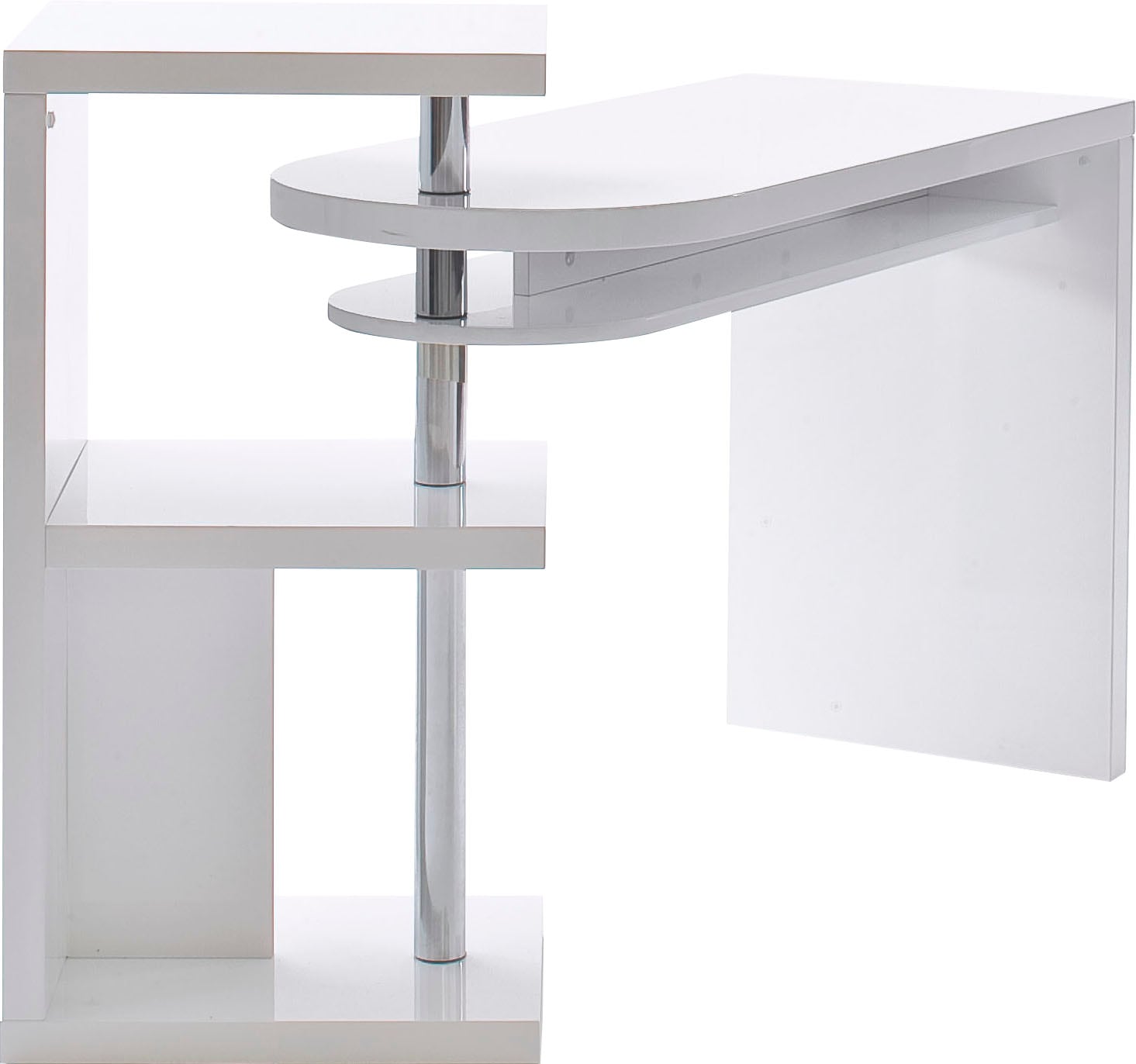 MCA furniture Schreibtisch »Mattis«, mit Regalelment weiss hochglanz, Tischplatte schwenkbar MCA furniture Schreibtisch »Mattis«, mit Regalelment weiss hochglanz, Tischplatte schwenkbar von MCA furniture