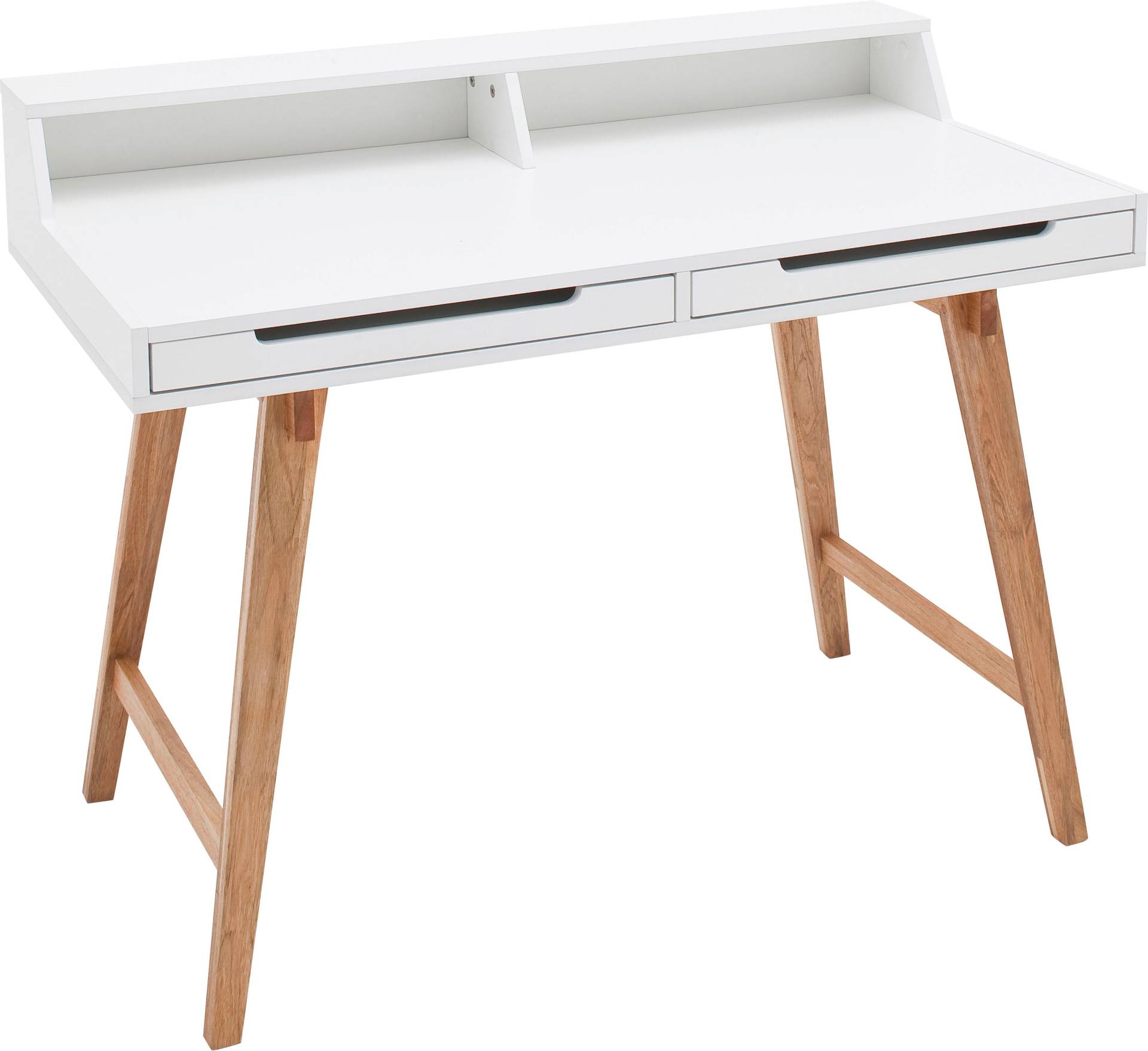 MCA furniture Schreibtisch »Tiffy«, weiss matt lackiert, Gestell Massivholz buchefarben, Breite 110 cm MCA furniture Schreibtisch »Tiffy«, weiss matt lackiert, Gestell Massivholz buchefarben, Breite 110 cm von MCA furniture