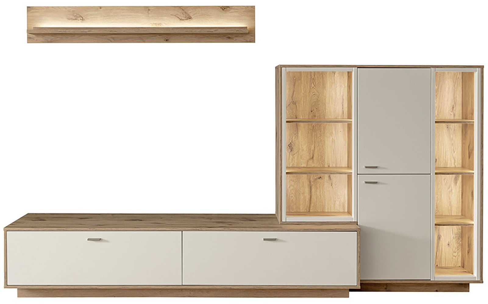 MCA furniture Wohnwand »SANTERNO«, (Komplett-Set, 3 St., 3-teilg), Wohnzimmer Set (3-tlg.), Türen & Schubkästen gedämpft, Breite 287 cm von MCA furniture