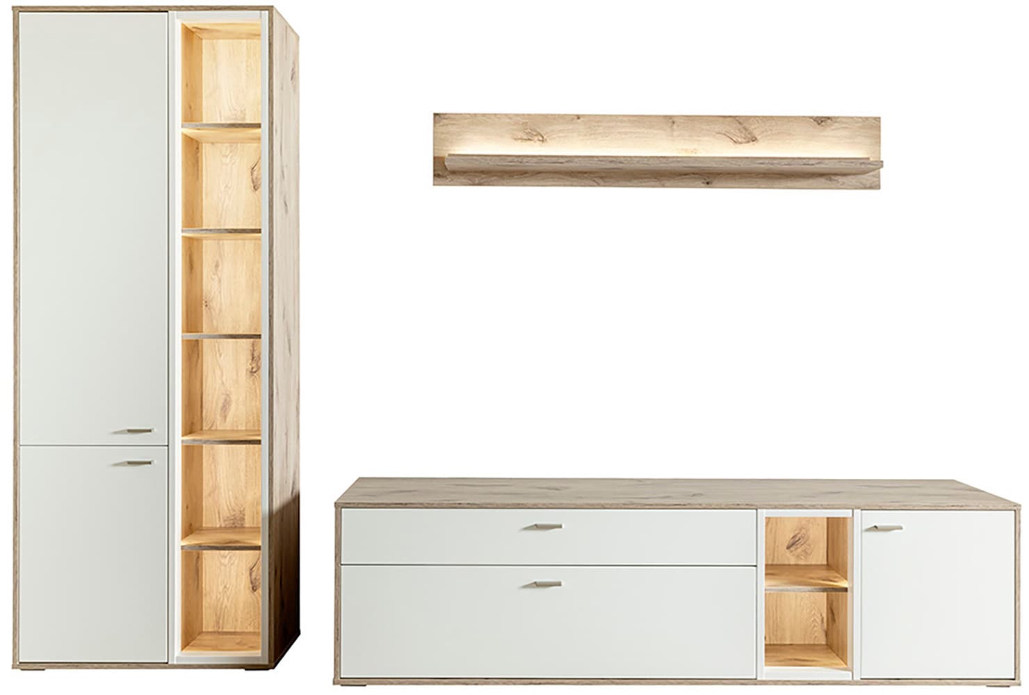 MCA furniture Wohnwand »SANTERNO«, (Komplett-Set, 3 St., 3-teilg), Wohnzimmer Set (3-tlg.), Türen & Schubkästen gedämpft, Breite 292 cm von MCA furniture