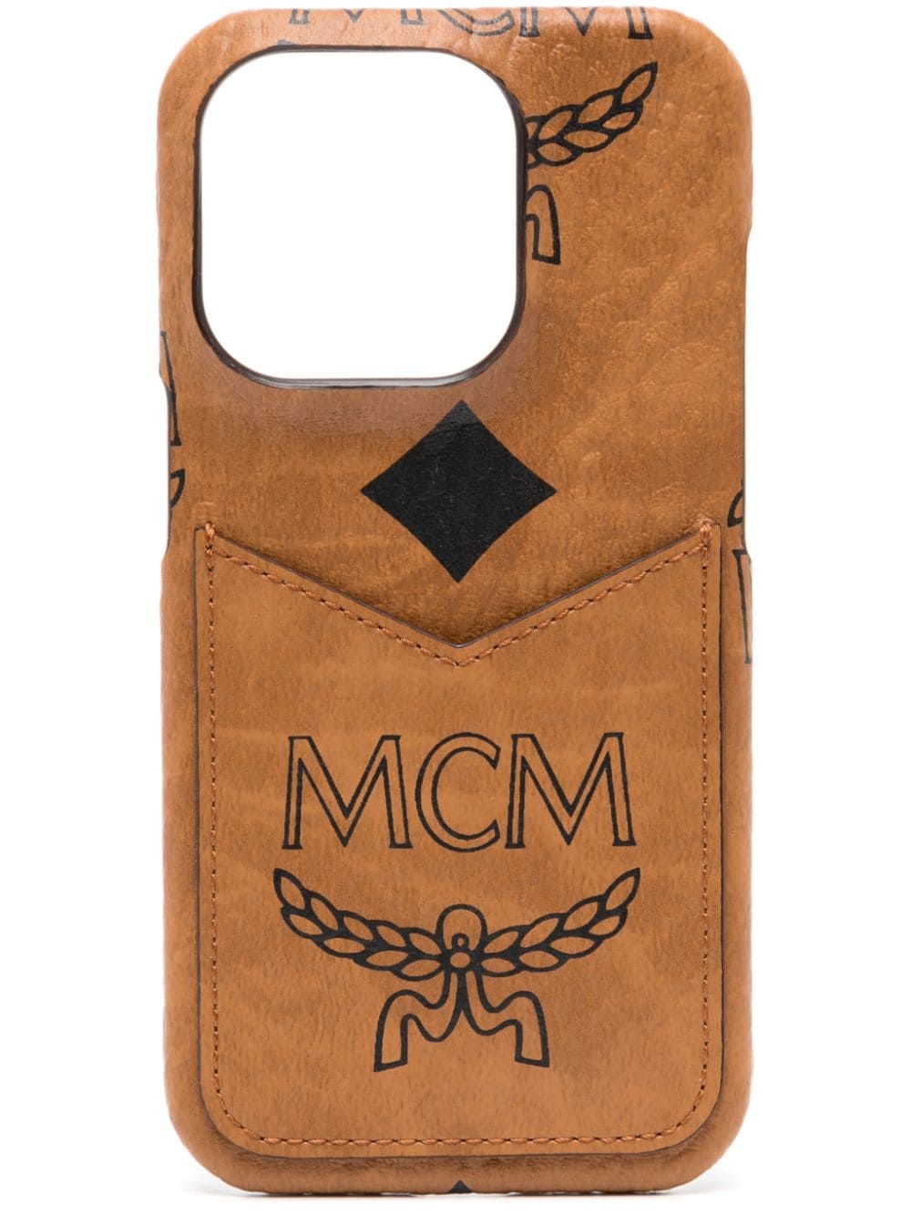 MCM Aren Visetos-print iPhone 15 Pro phone case - Brown von MCM
