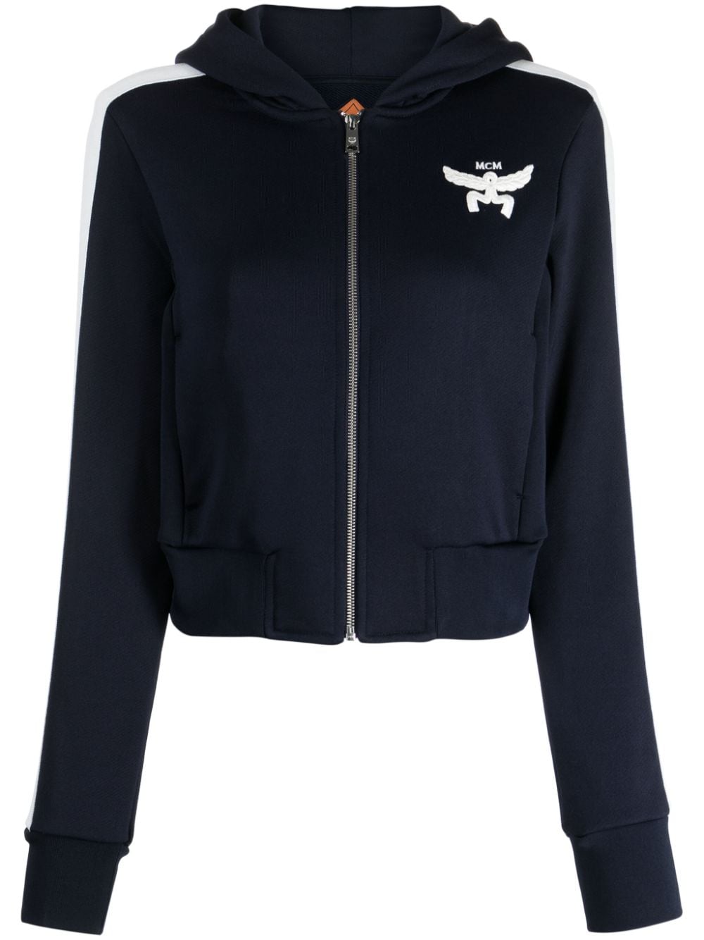 MCM Essential logo-embroidered terry hoodie - Blue von MCM