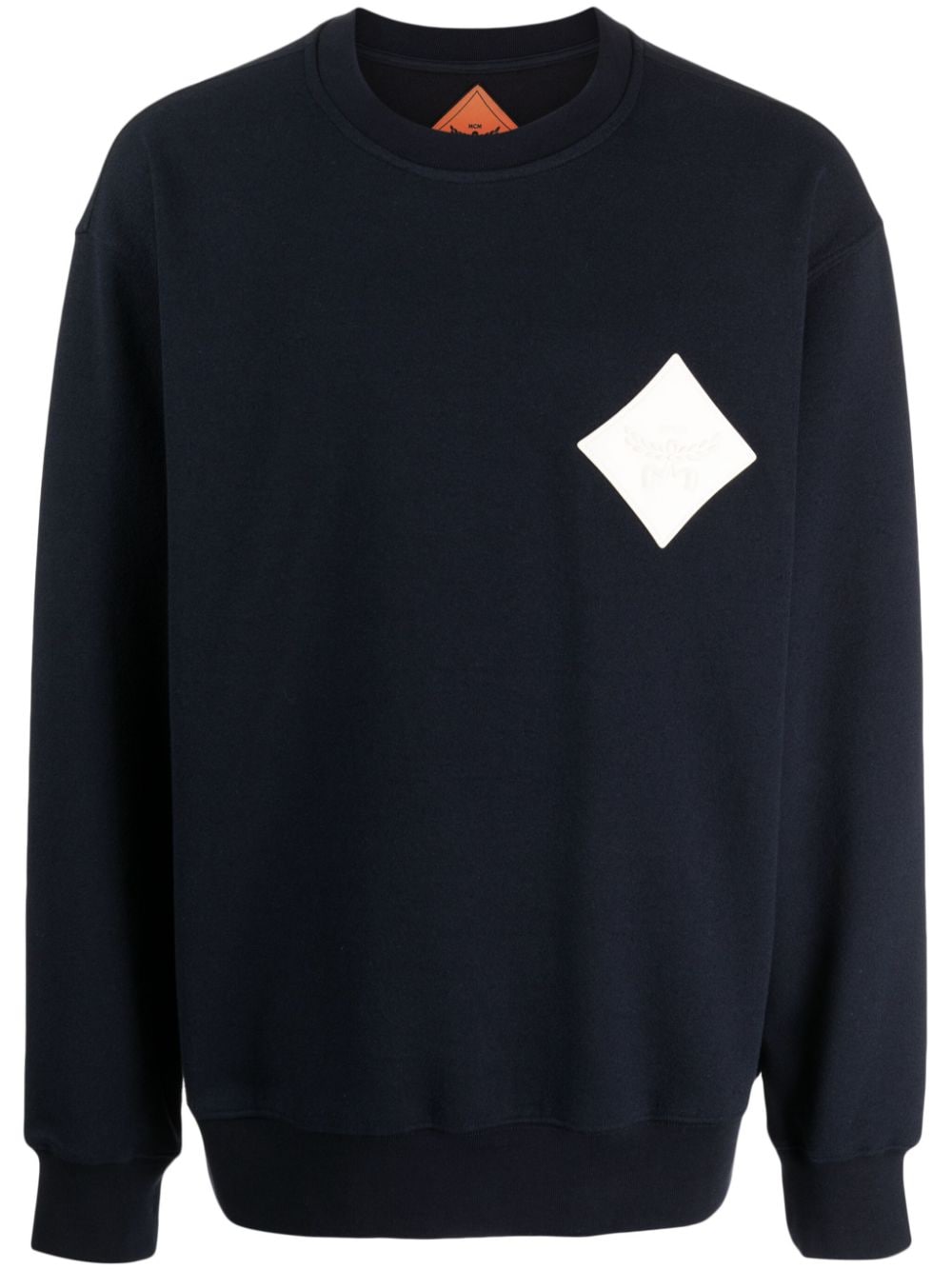 MCM logo-appliqué bouclé sweatshirt - Blue von MCM