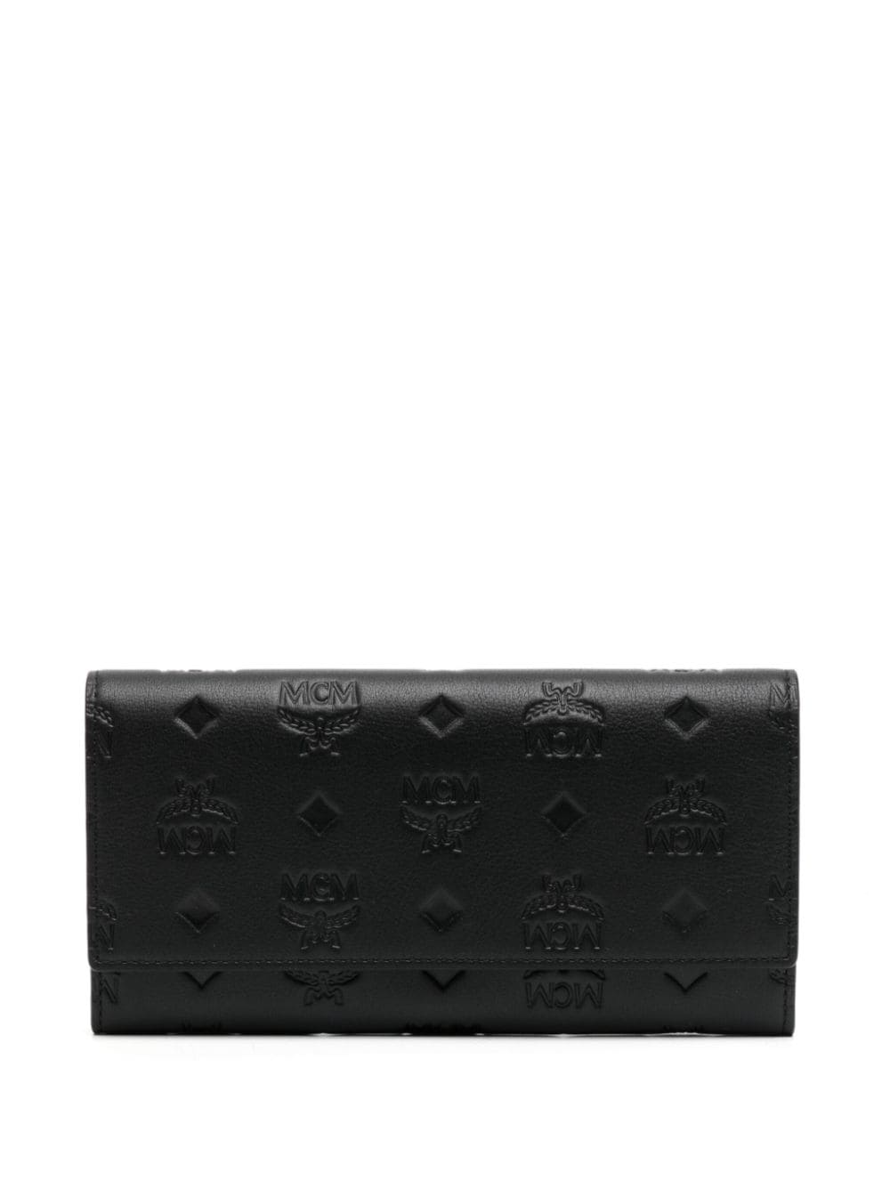 MCM large Aren embossed-monogram leather wallet - Black von MCM