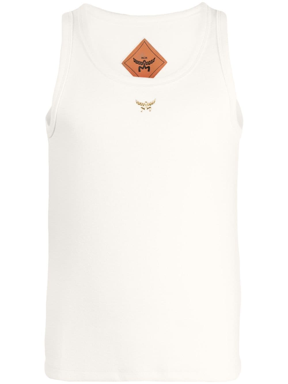 MCM logo bouclé tank top - Yellow von MCM