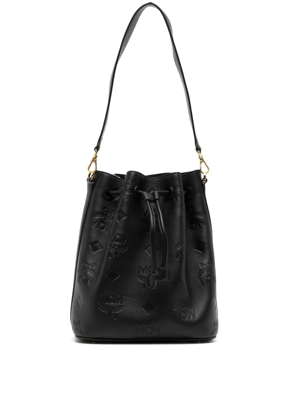 MCM medium Dessau monogram bucket bag - Black von MCM