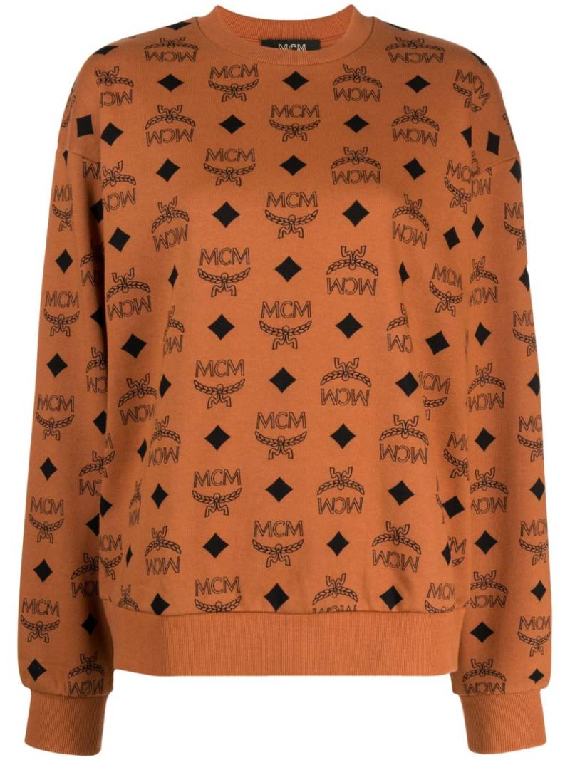 MCM monogram-print cotton sweatshirt - Brown von MCM