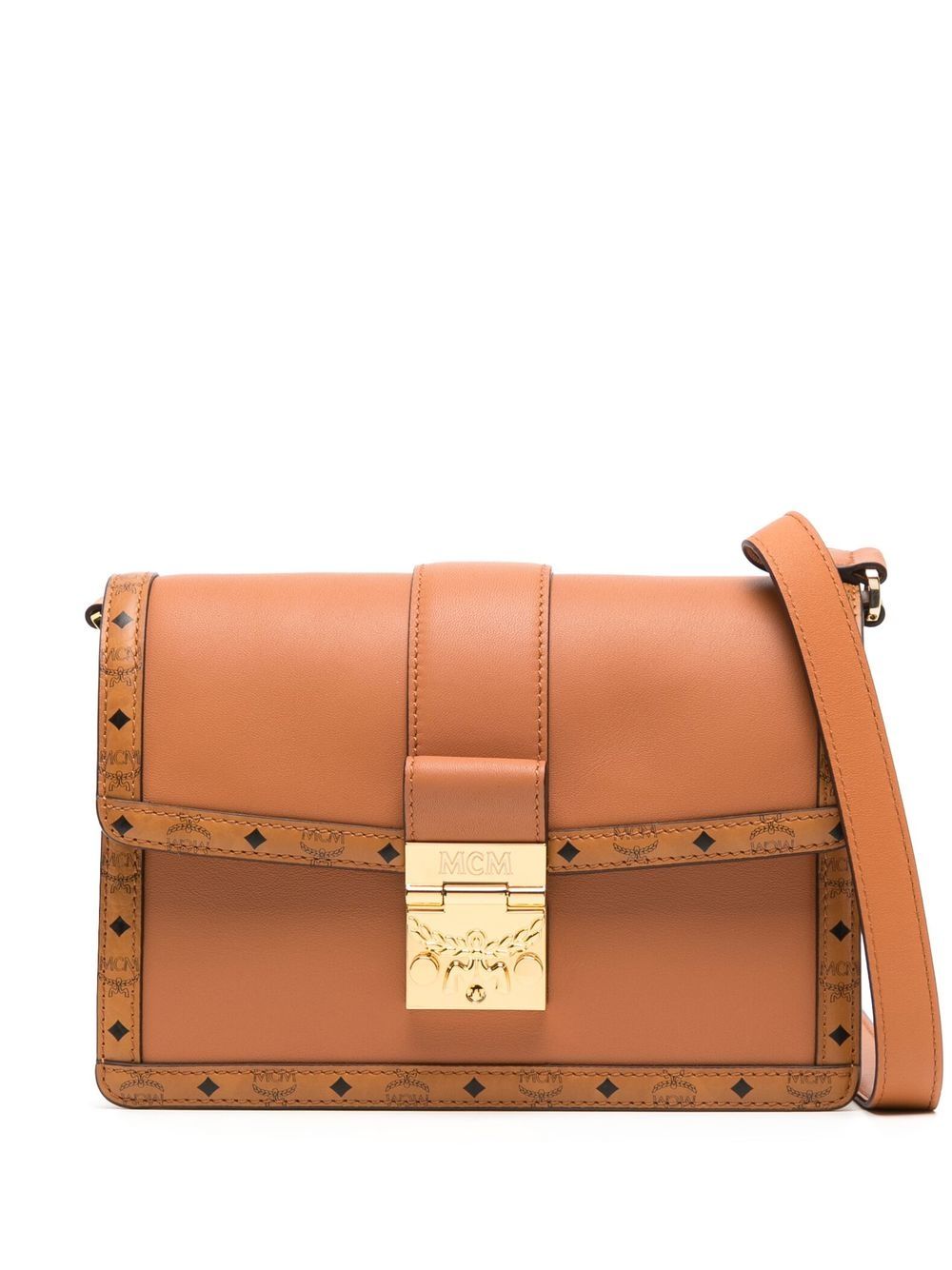 MCM small Tracy logo-trim shoulder bag - Brown von MCM