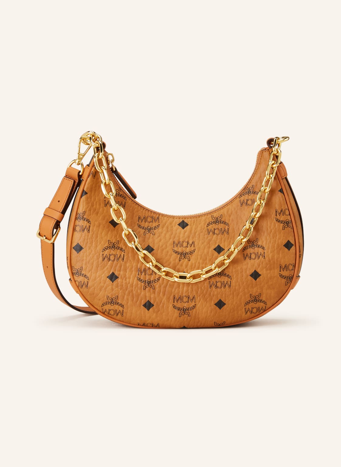 Mcm Handtasche Aren Visetos Small braun von MCM